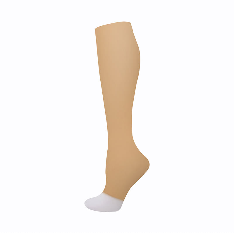 Classic Color Open Toe Compression Socks(5 Pairs) - Nude - S/M - image 9
