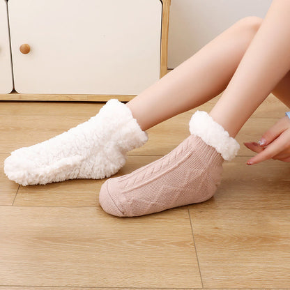 Plus Size Thick Fuzzy Indoor Slipper Socks - image 4