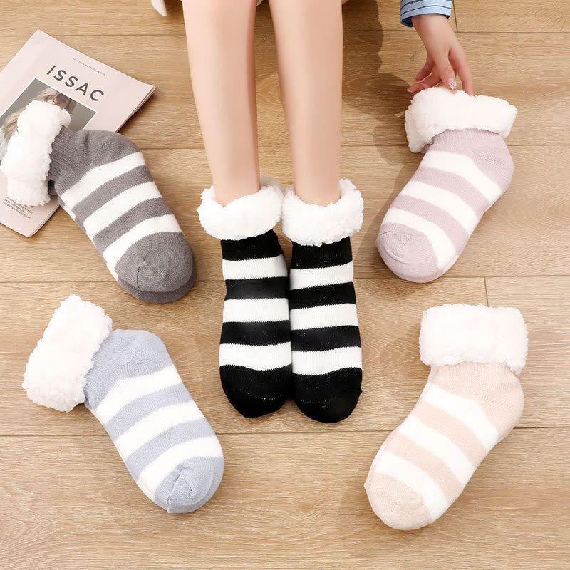 Plus Size Wide Stripes Slipper Socks - image 0