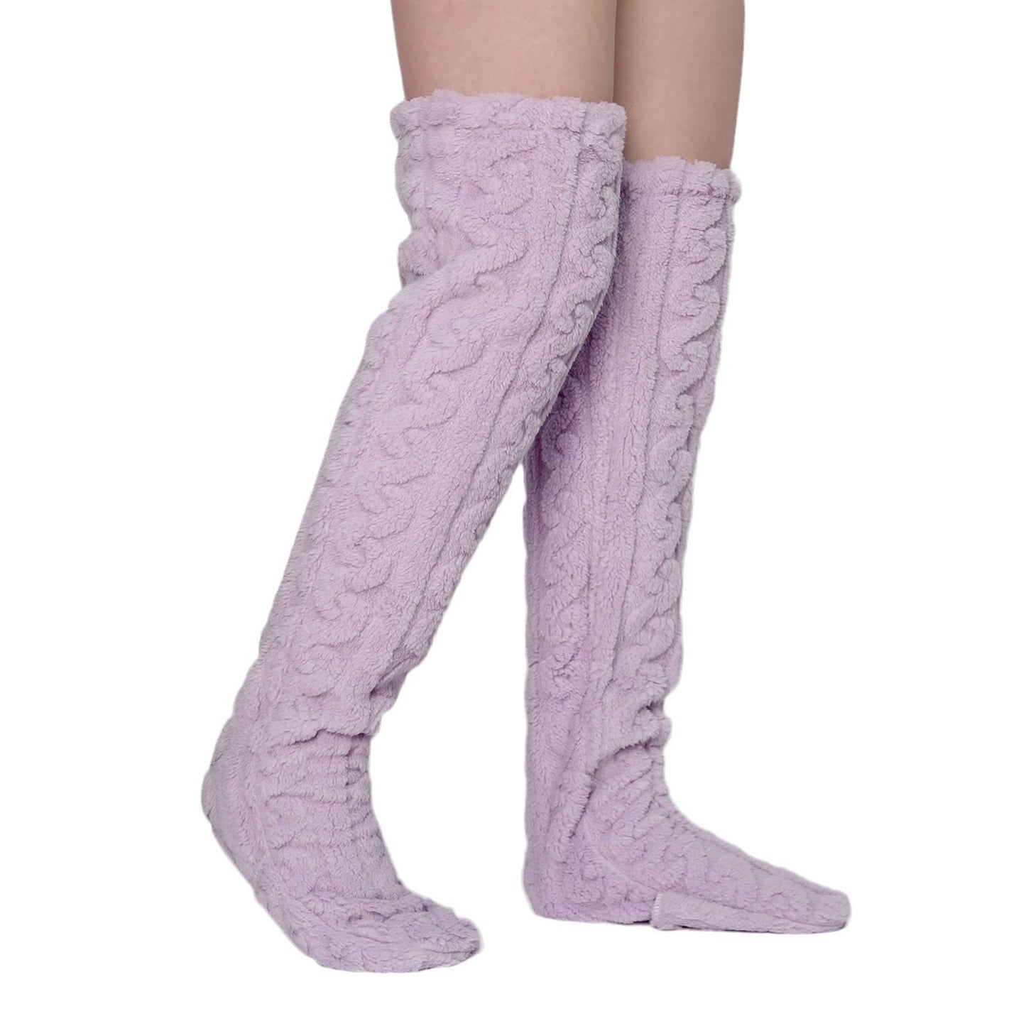 Plus Size Winter Warm Thigh High Slipper Socks