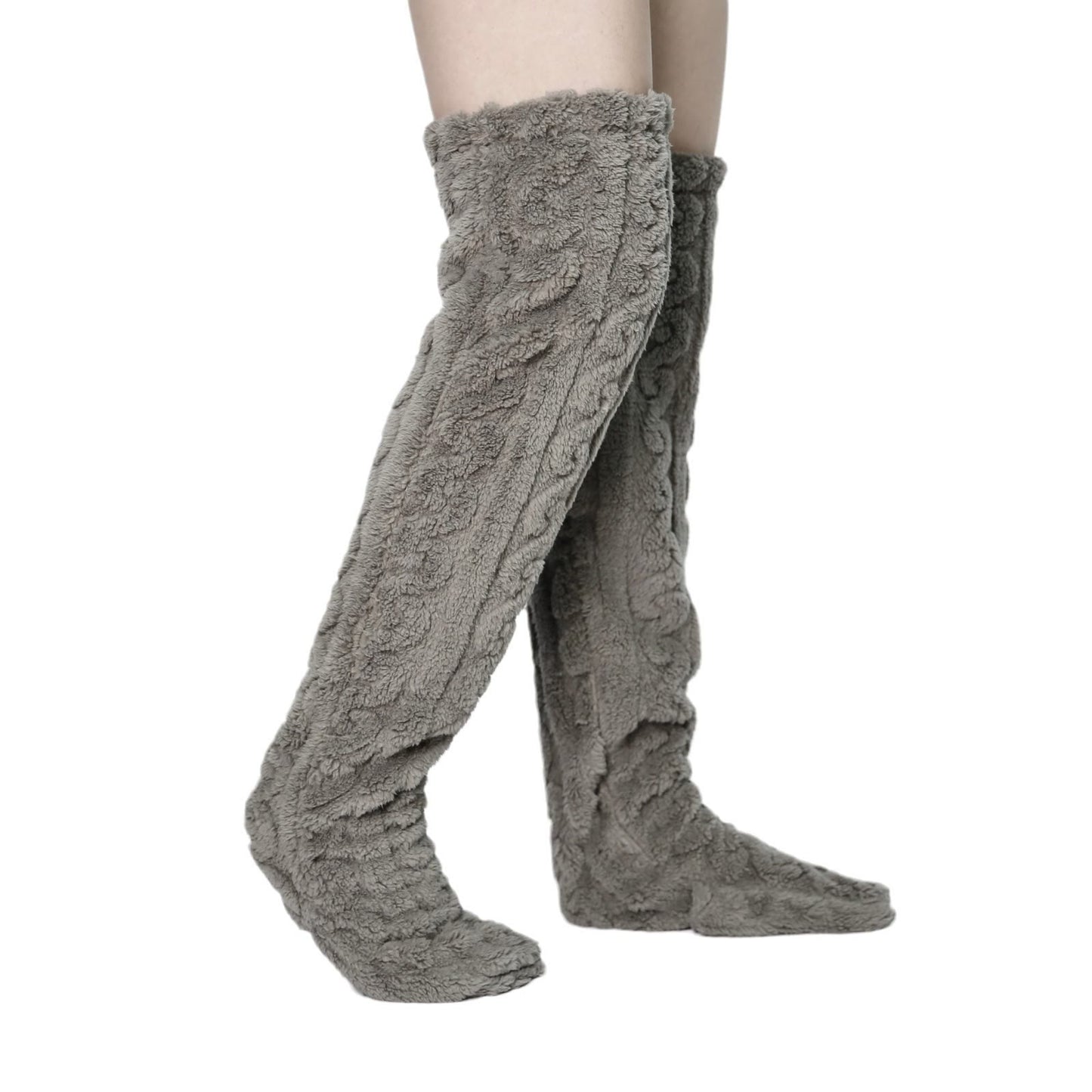 Plus Size Winter Warm Thigh High Slipper Socks