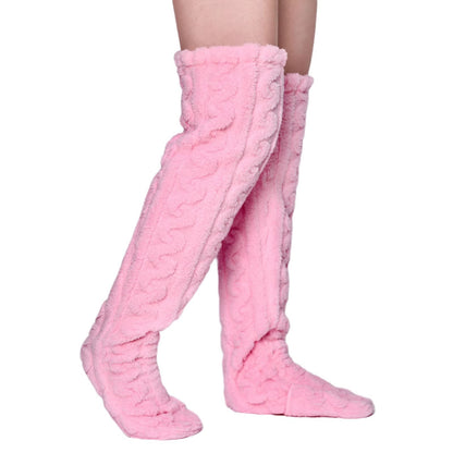 Plus Size Winter Warm Thigh High Slipper Socks