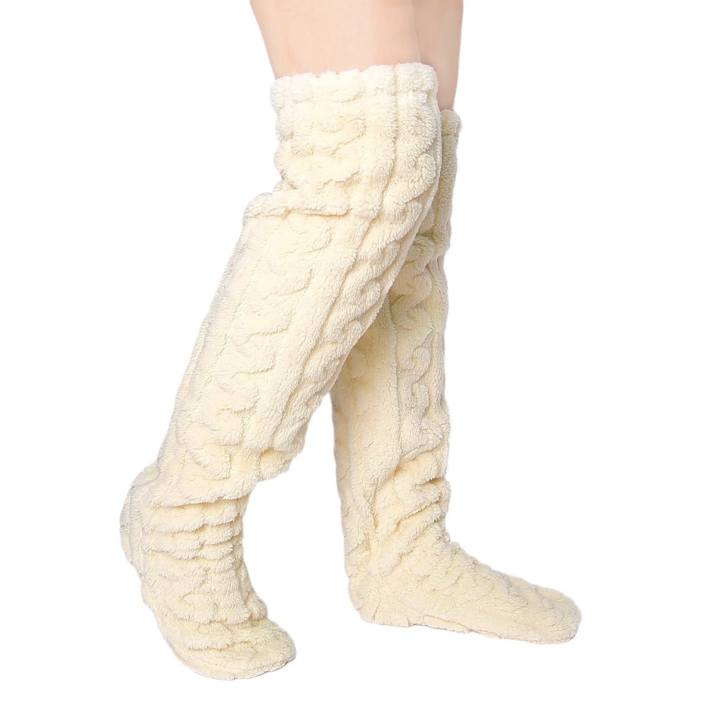 Plus Size Winter Warm Thigh High Slipper Socks