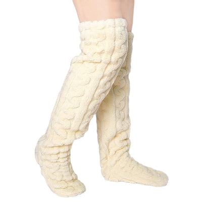 Plus Size Winter Warm Thigh High Slipper Socks
