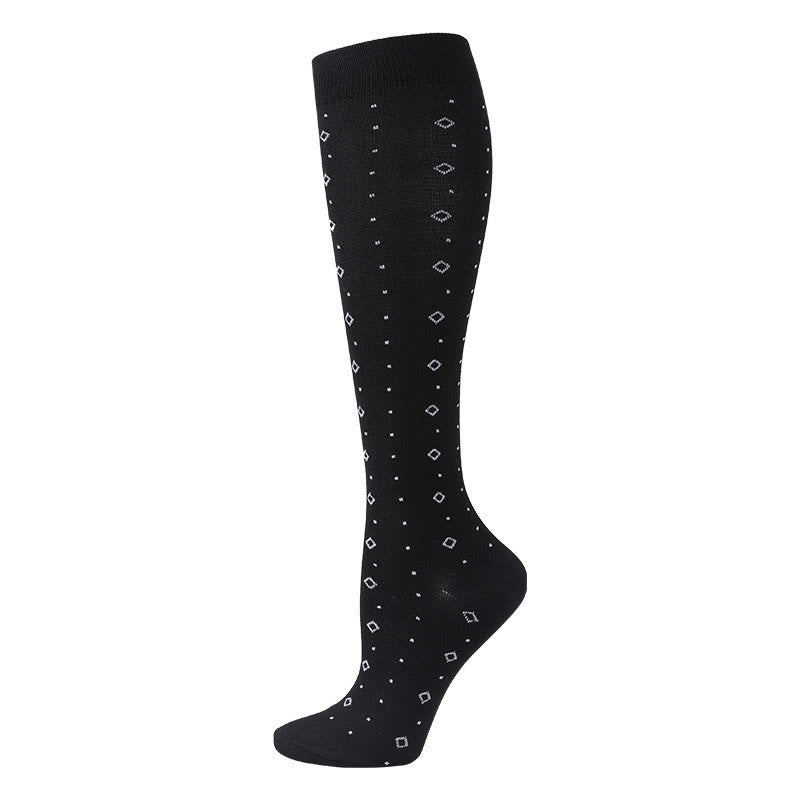 Wave Grid Compression Socks(3 Pairs) - Polka Dot - S/M - image 4