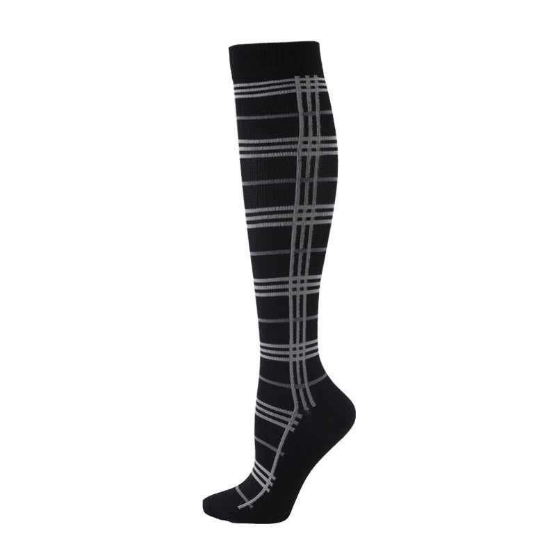 Wave Grid Compression Socks(3 Pairs) - Grid - S/M - image 3