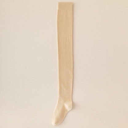 Solid Color Cotton Thigh High Socks(2 Pairs) - Nude - EU39-46(US6-12) - image 9