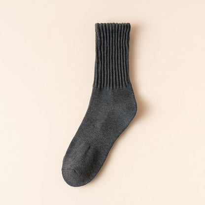 Thick Stripes Quarter Socks(4 Pairs) - Dark Grey - EU39-45(US6-11) - image 11