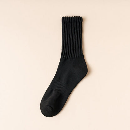 Thick Stripes Quarter Socks(4 Pairs) - Black - EU39-45(US6-11) - image 7