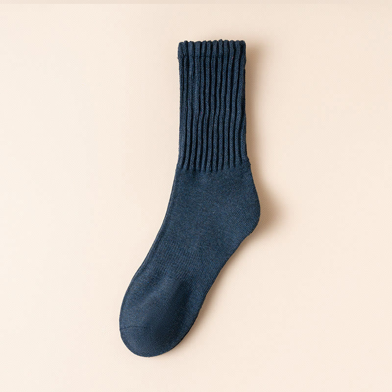 Thick Stripes Quarter Socks(4 Pairs) - Navy Blue - EU39-45(US6-11) - image 9