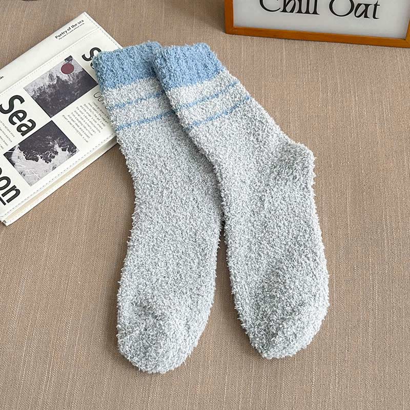 Coral Fleece Quarter Socks(6 Pairs) - Light Gray - EU39-45(US6-11) - image 13