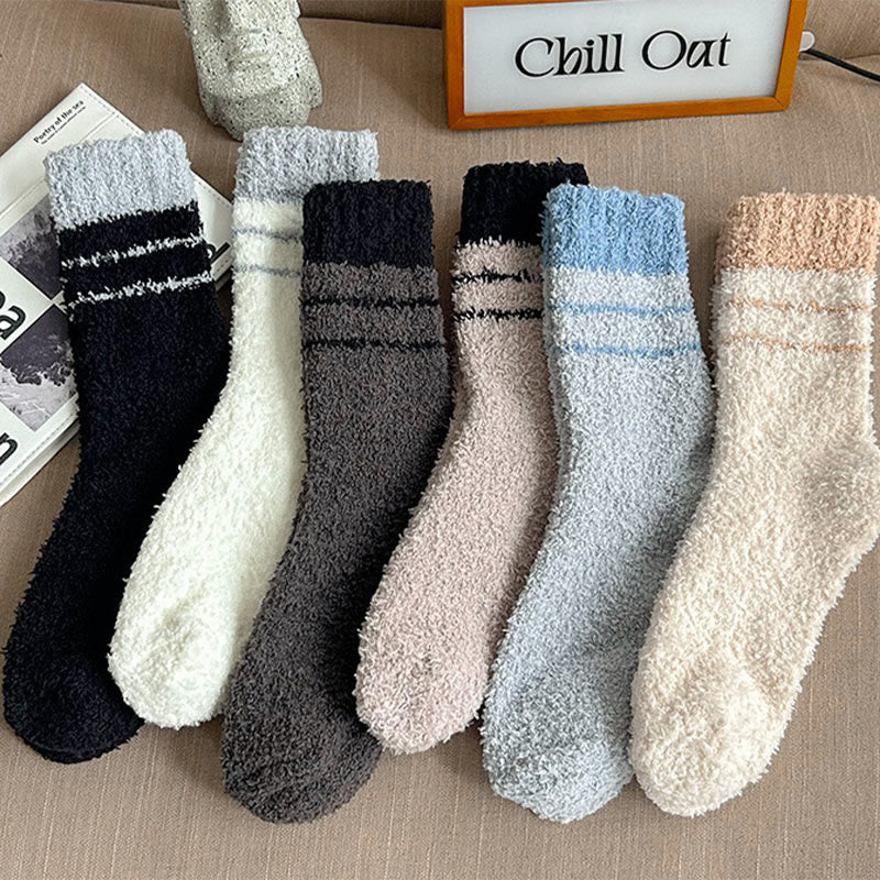 Coral Fleece Quarter Socks(6 Pairs) - Multicolor - EU39-45(US6-11) - image 9
