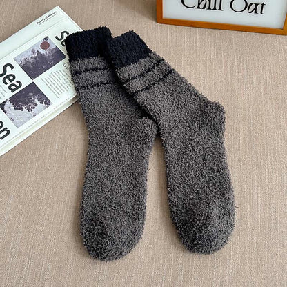 Coral Fleece Quarter Socks(6 Pairs) - Dark Grey - EU39-45(US6-11) - image 11