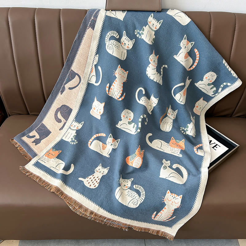 Soft Large Cat Scarf - Blue - One Size - image 7