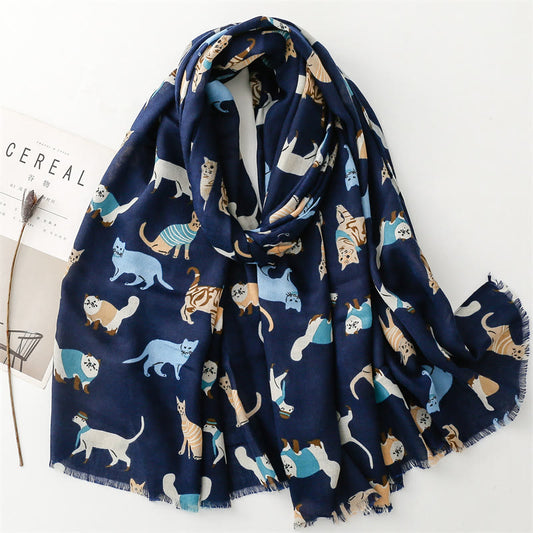 Warm Stole Blanket Scarf - Blue - One Size - image 1