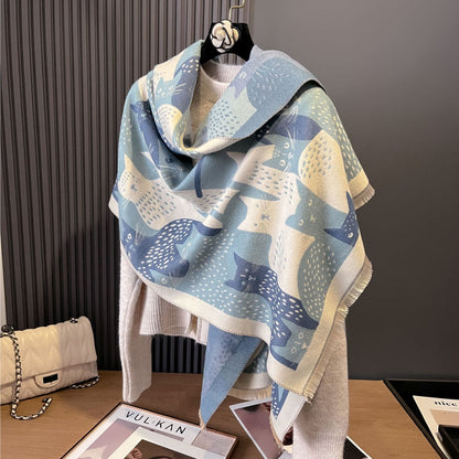 Sweet Cat Jacquard Blanket Scarf - image 8