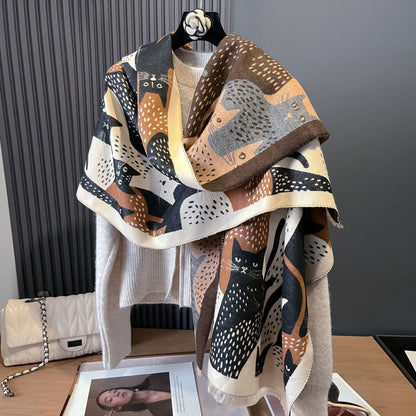 Sweet Cat Jacquard Blanket Scarf - image 10