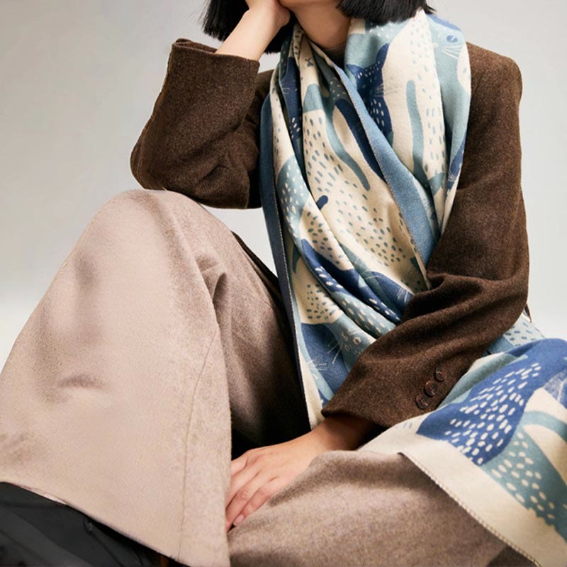 Sweet Cat Jacquard Blanket Scarf - image 4