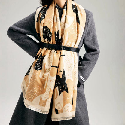 Sweet Cat Jacquard Blanket Scarf - image 0