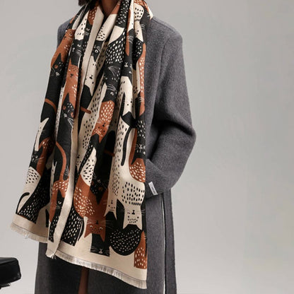 Sweet Cat Jacquard Blanket Scarf - image 3
