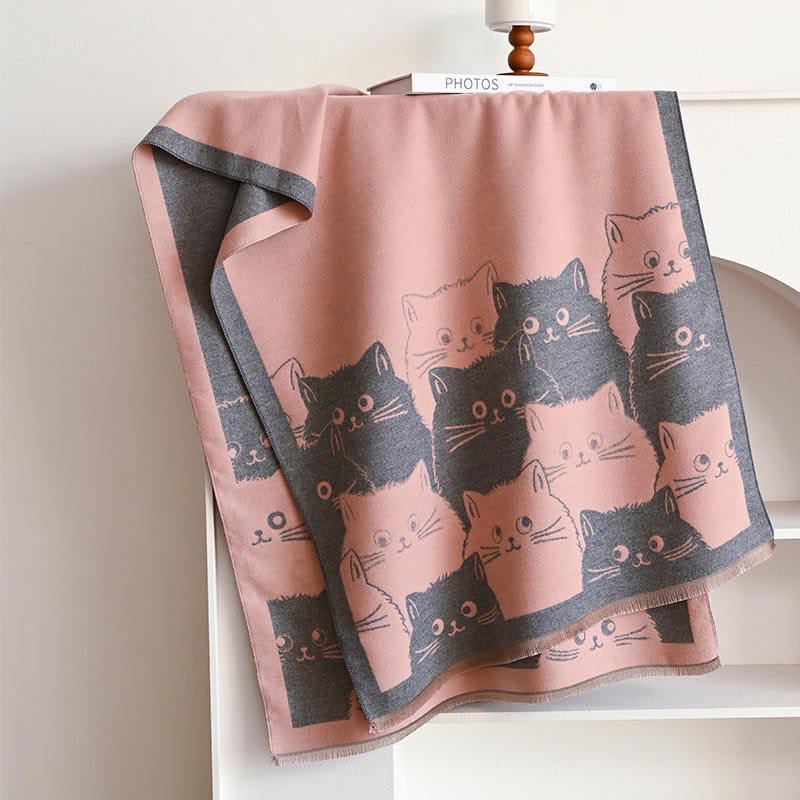 Warm Lovely Winter Blanket Scarf - Pink - One Size - image 13