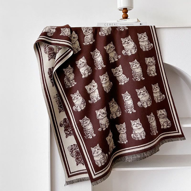 Adorable Animal Long Blanket Scarf - Brown - One Size - image 6