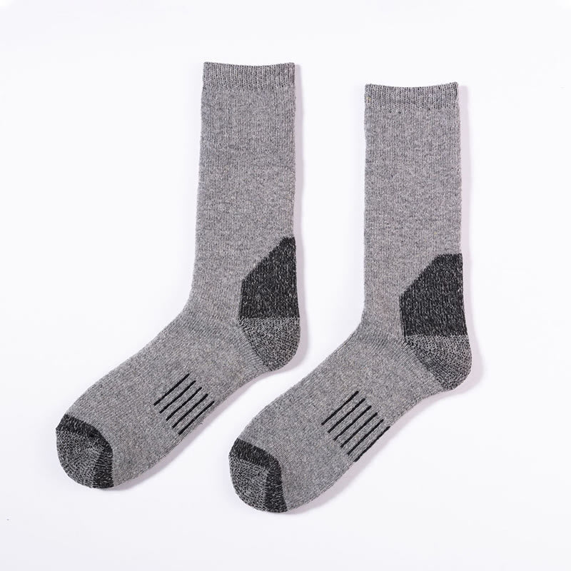 Skiing Warm Crew Socks(5 Pairs) - Light Gray - EU39-42(US6-8.5) - image 3