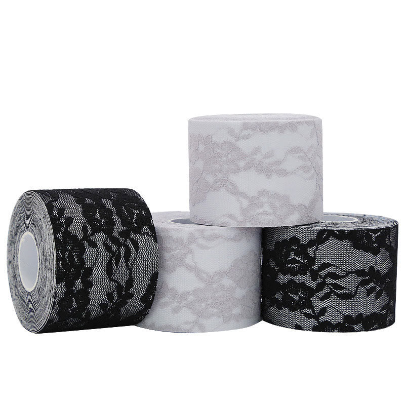 Disposable Invisible Lifting Lace Nipple Tape(2 Rolls) - Black+Purple - image 0