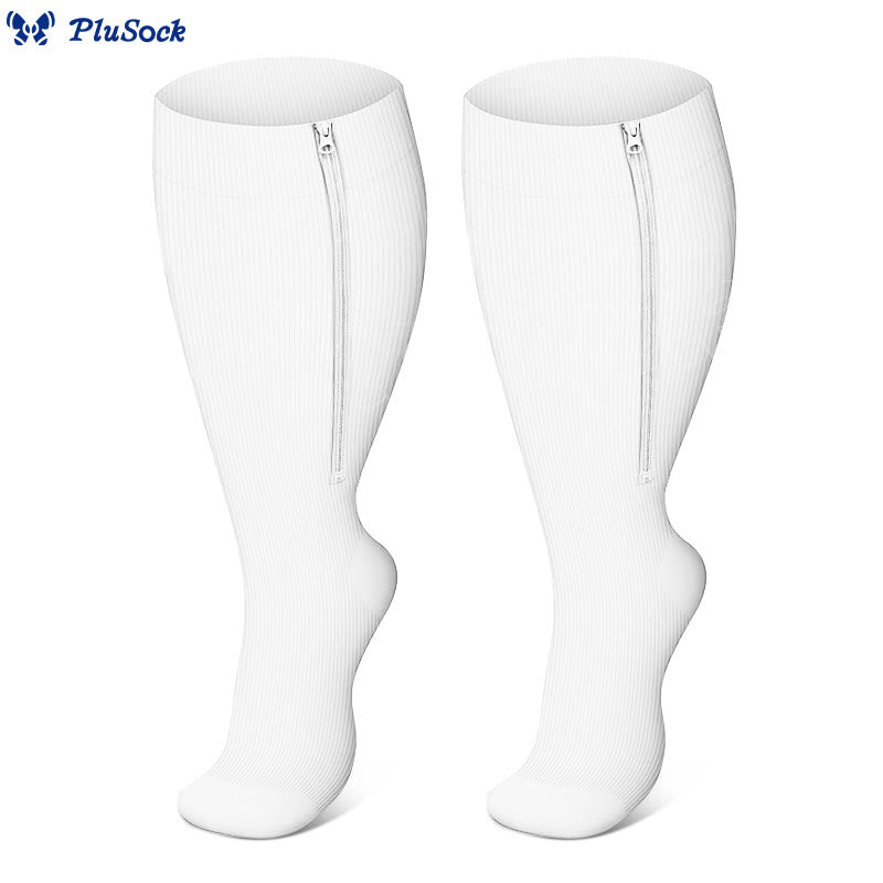 Plus Size Classic Zipper Compression Socks 2XL-7XL(3 Pairs) - image 7
