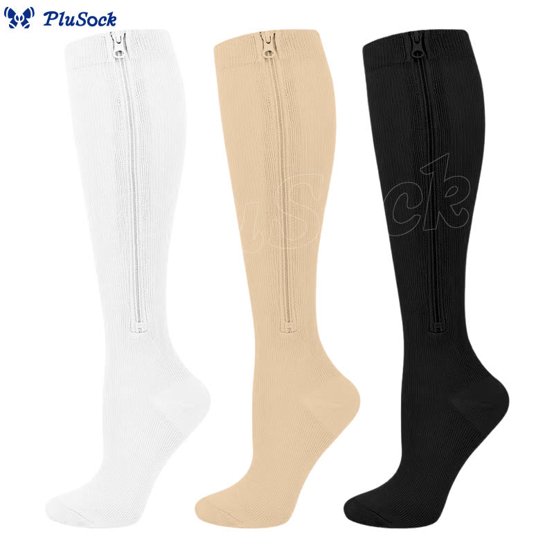 Plus Size Classic Zipper Compression Socks 2XL-7XL(3 Pairs) - image 4