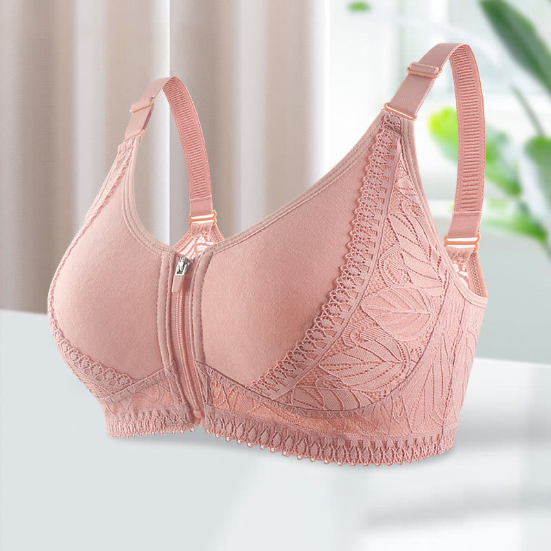 Front Closure Zipper Lift Wireless Bra - image 7