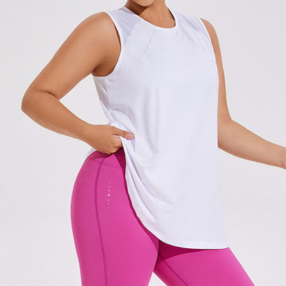 Plus Size Loose Mesh Stitching Sports Top - image 3