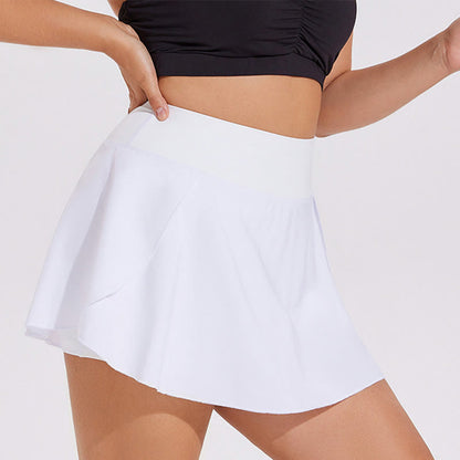 Plus Size Pleated Sports Fitness Tennis Skirt