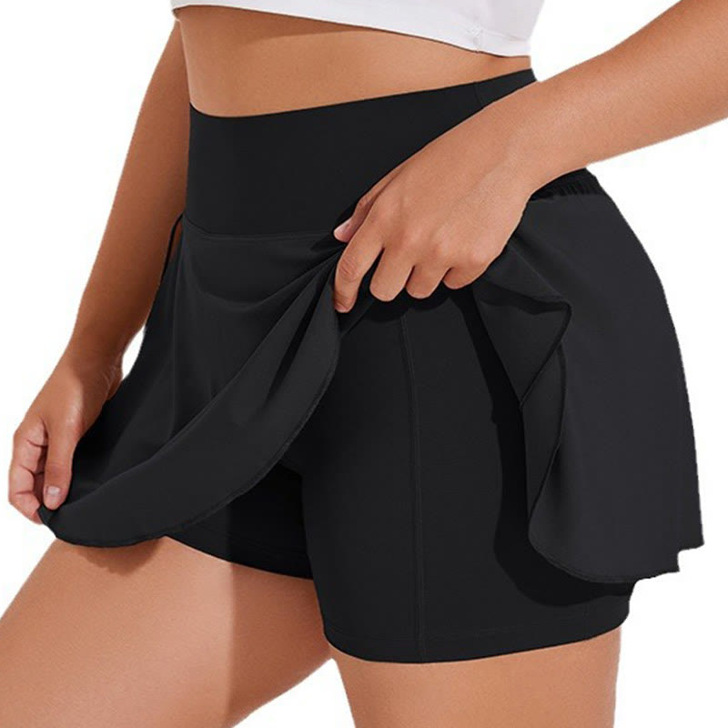 Plus Size Pleated Sports Fitness Tennis Skirt