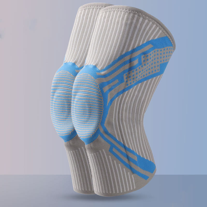 Silicone Pad Support Knee Sleeve - Sky Blue - XL - image 14