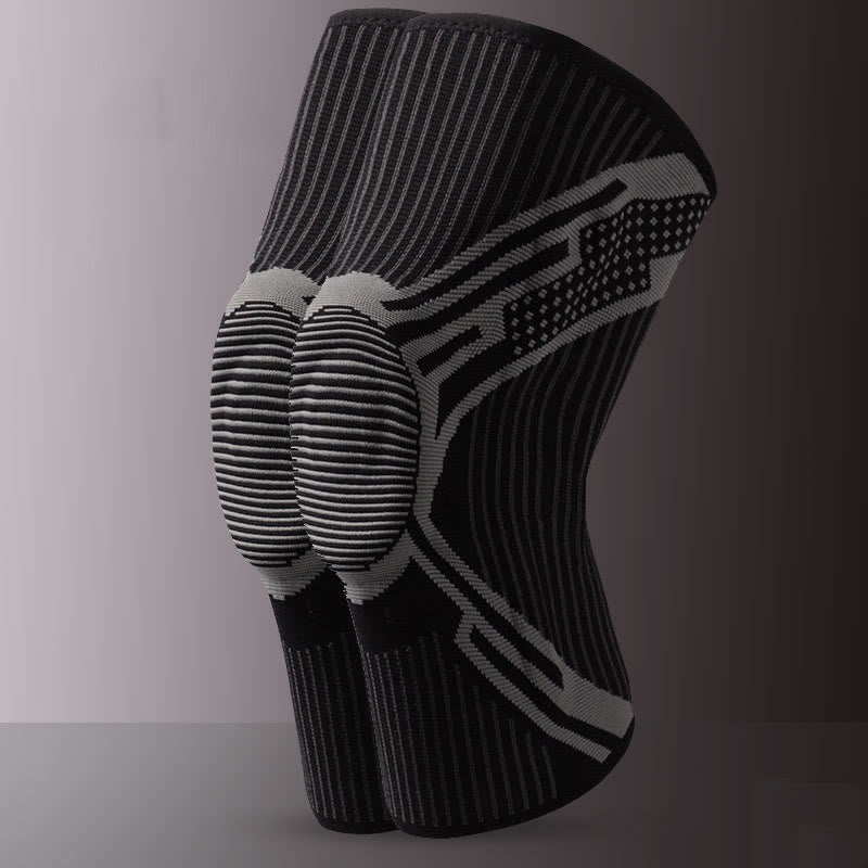 Silicone Pad Support Knee Sleeve - Black - XL - image 11