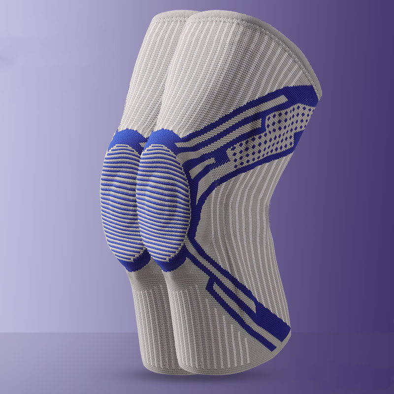 Silicone Pad Support Knee Sleeve - Navy Blue - XL - image 13