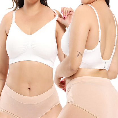 Breastfeeding Wireless Bra - White - 4XL - image 2