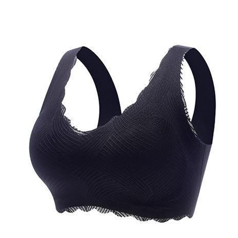 Seamless Push-up Wireless Bra - Black - 6XL - image 5