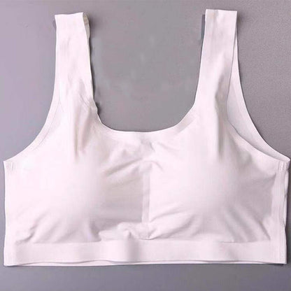 Thin Seamless Wirefree Bra - White - 5XL - image 6