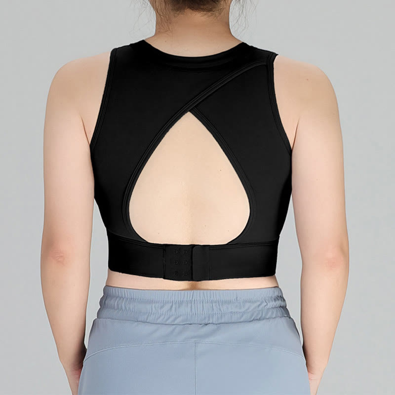 Shock-resistant Wireless Sports Bra - Black - 5XL - image 10