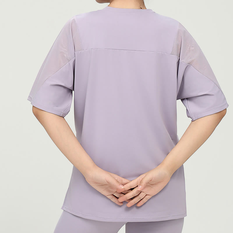 Plus Size Quick Dry Yoga Short Sleeve Shirt - image 4