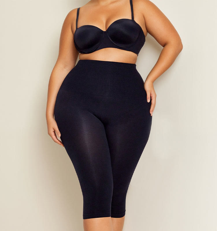Plus Size High Waist Seamless Body Shaper Capri