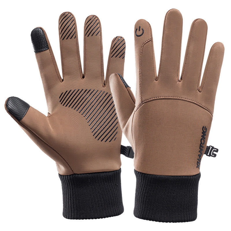 Anti Slip Outdoor Warm Gloves - Brown - XL - image 3