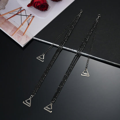 Sexy Rhinestone Jewelry Crystal Lingerie Chain(3 Pairs) - Black 3 Rows - 0.8''Hook - image 6