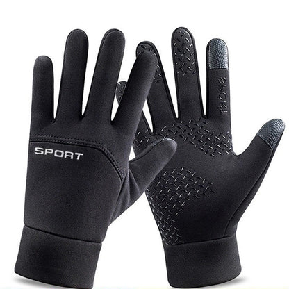Cycling Plush Warm Gloves - Black - XL - image 0