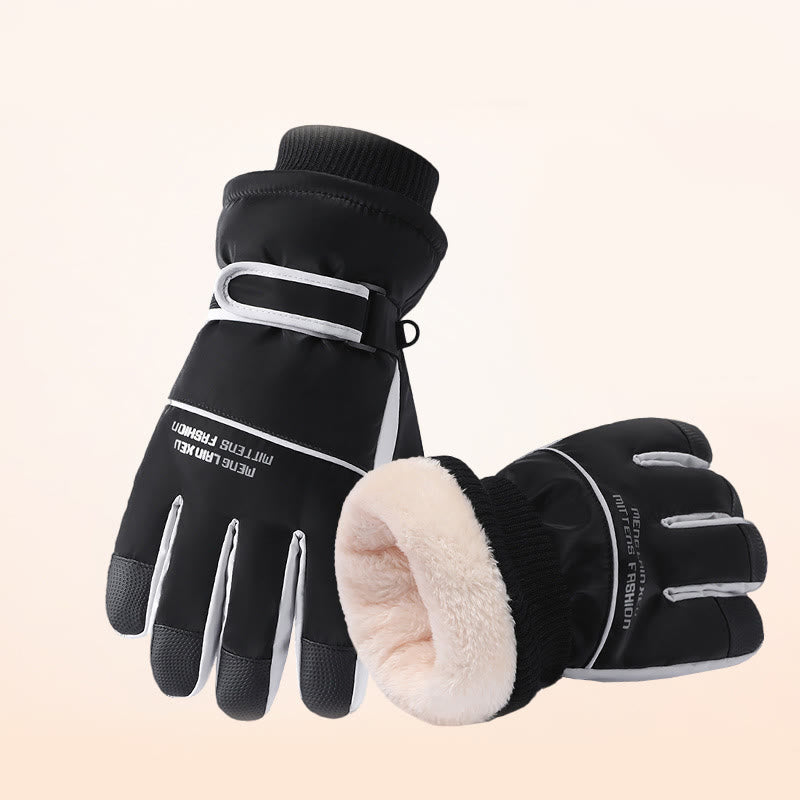 Waterproof Touchscreen Ski Gloves - Black - One Size - image 12