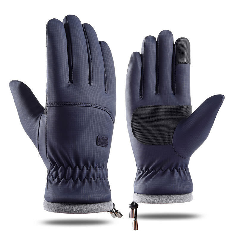 Waterproof Thickening Ski Gloves - Blue - One Size - image 3