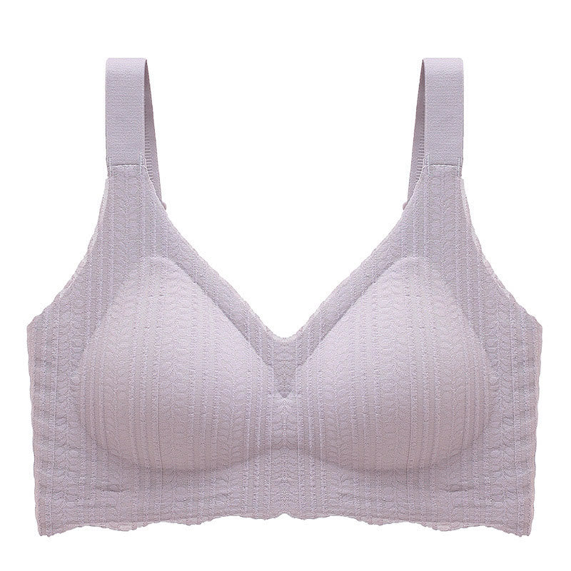Thin Wave Edge Wireless Sports Bra - Purple - 6XL - image 0