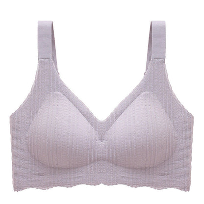 Thin Wave Edge Wireless Sports Bra - Purple - 6XL - image 0